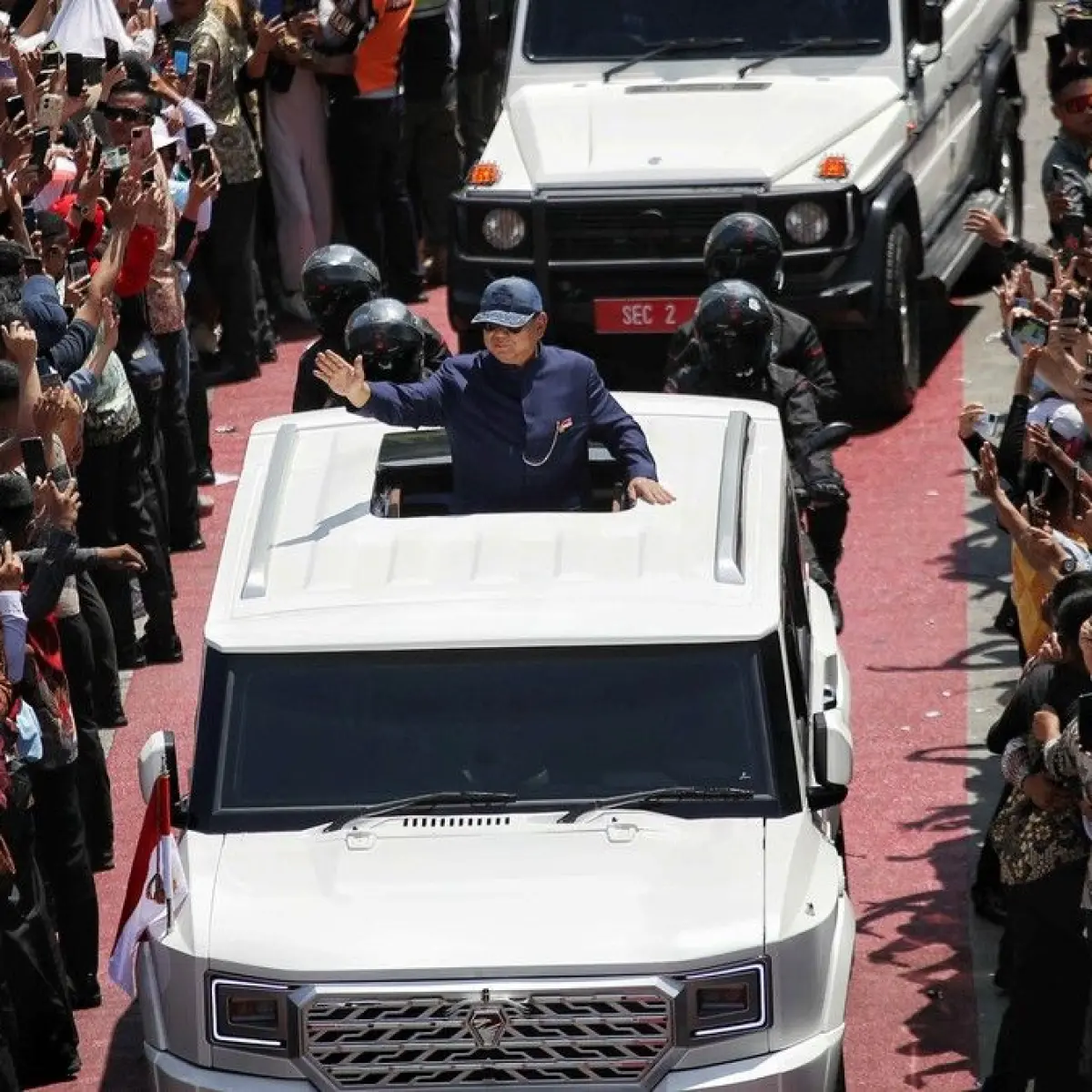 Mobil kepresidenan Prabowo Subianto. Foto: Pradita Utama