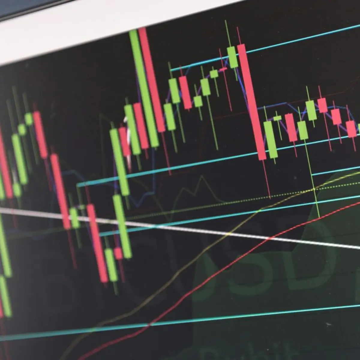 layar monitor pergerakan grafik saham zona merah close up (Foto: Pexels)