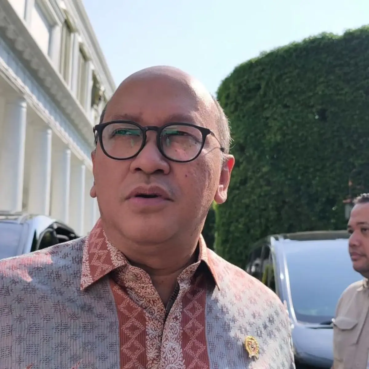 CEO Danantara, Rosan Roeslani di Kompleks Istana, Jakarta, Kamis (21/5/2026).(KOMPAS.com/Rahel)