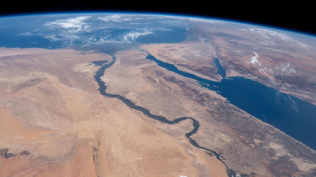Foto: Sungai Nil, Laut Merah dan Laut Mediterania (10/6/2019) (Johnson/Nasa)