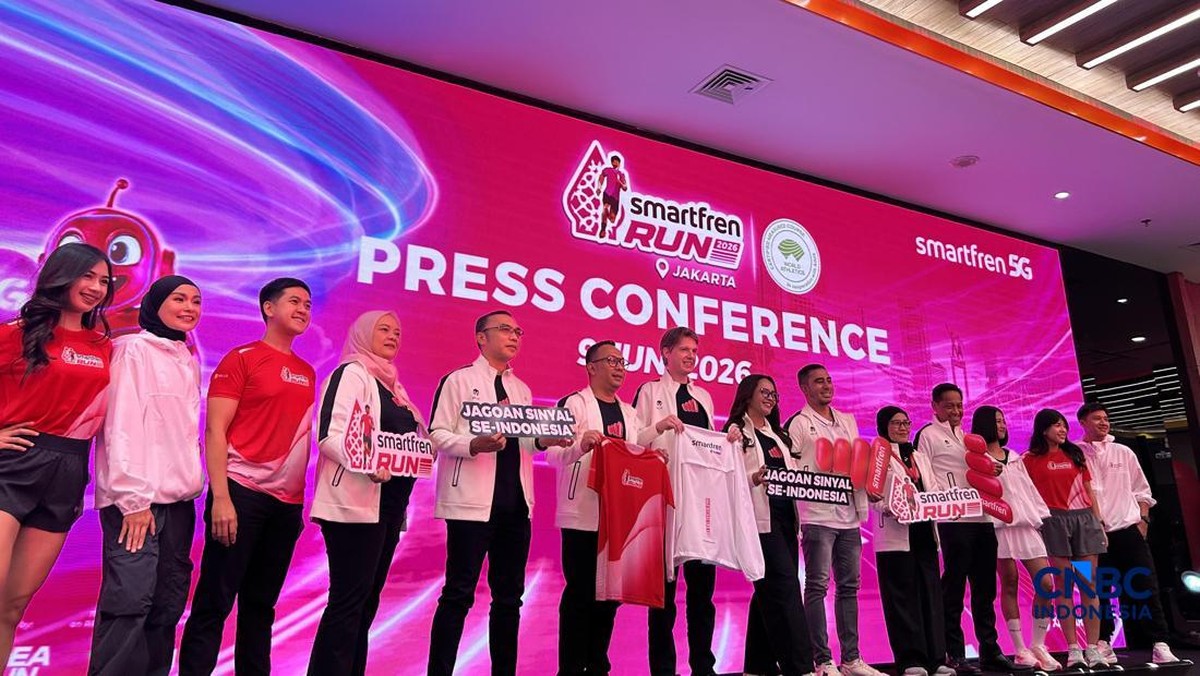 Foto: Press Conference SMARTFREN Run 2026 dan kampanye “Jagoan Sinyal Se-Indonesia” di XLSMART Tower, Jakarta, Selasa (9/6/2026). (CNBC Indonesia/Elga Nurmutia)
