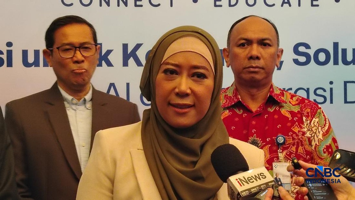Foto: Menteri Komunikasi dan Digital (Komdigi) Meutya Hafid, ditemui usai acara Bravo 500 Summit, di Jakarta, Kamis (11/6/2026). (CNBC Indonesia/Novina)