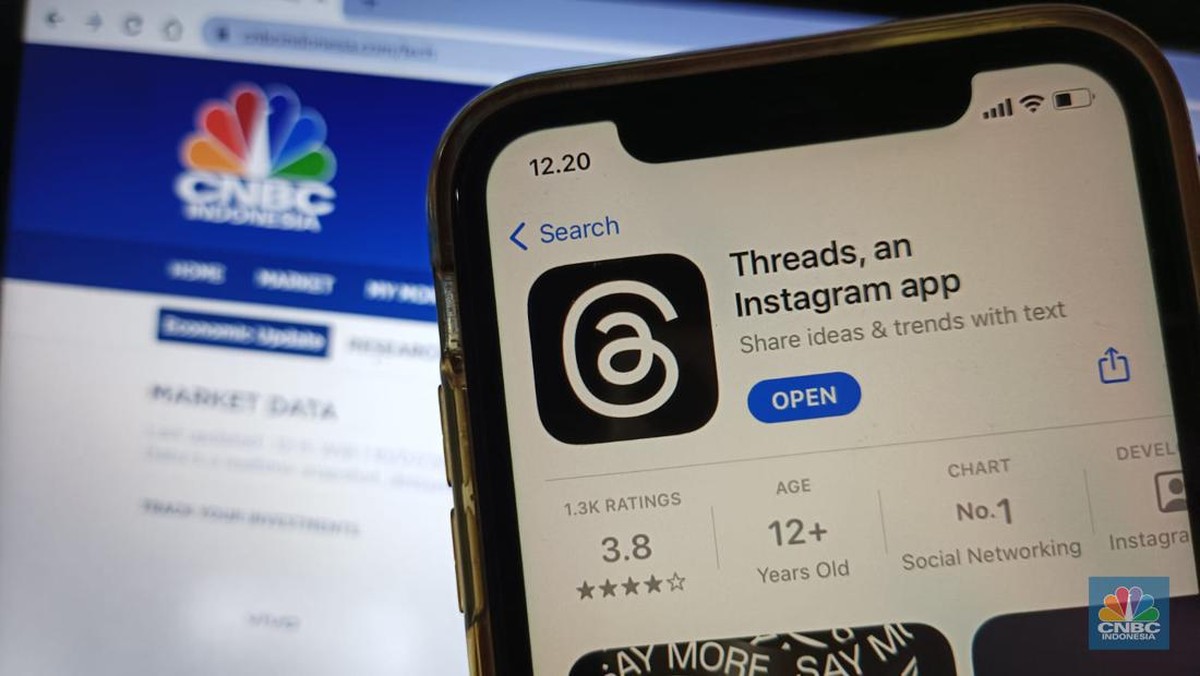 Foto: Aplikasi Threads (CNBC Indonesia/novina)