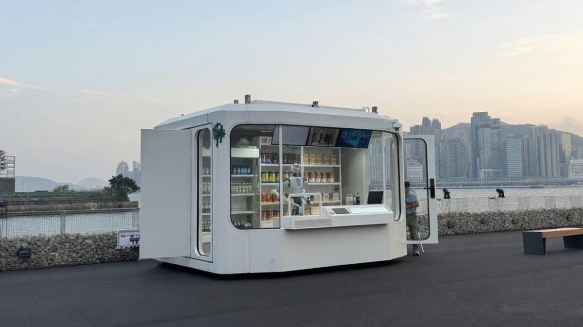 Foto: Sebuah toko robot otonom sepenuhnya di tepi laut Hung Hom. (Dok. Galbot)