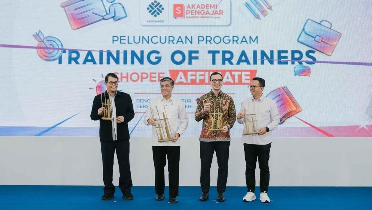 Foto: Kementerian Ketenagakerjaan (Kemenaker) menggandeng Shopee untuk mencetak sedikitnya 60 ribu affiliate baru sepanjang 2026. Foto ist