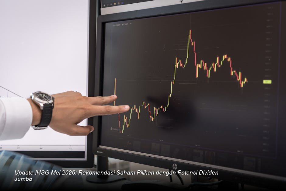 Grafik candlestick bursa saham berwarna hijau cerah yang menunjukkan tren kenaikan stabil di atas rata-rata pergerakan harga.