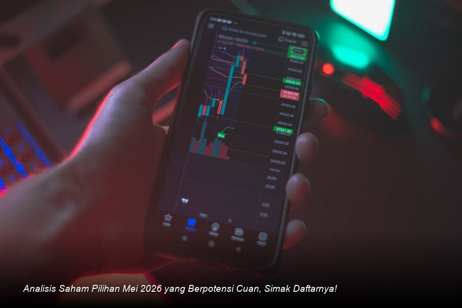Grafik pergerakan harga saham (candlestick chart) berwarna hijau yang menunjukkan tren kenaikan stabil di Bursa Efek Indonesia.